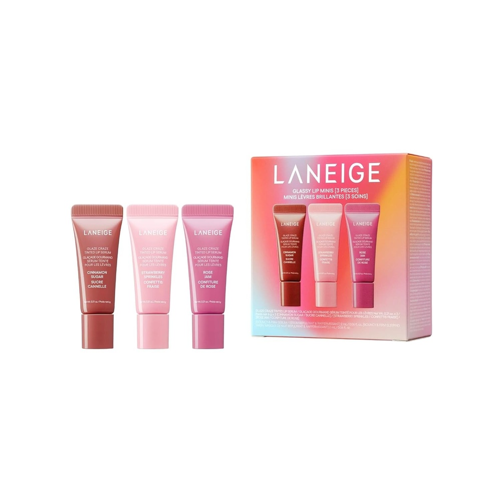 image:imageLANEIGE Glaze Craze Tinted Lip Serum Hydrating Lip Serum for Glossy Nourished Lips with Plumping PolypeptidesGlassy Lip Minis