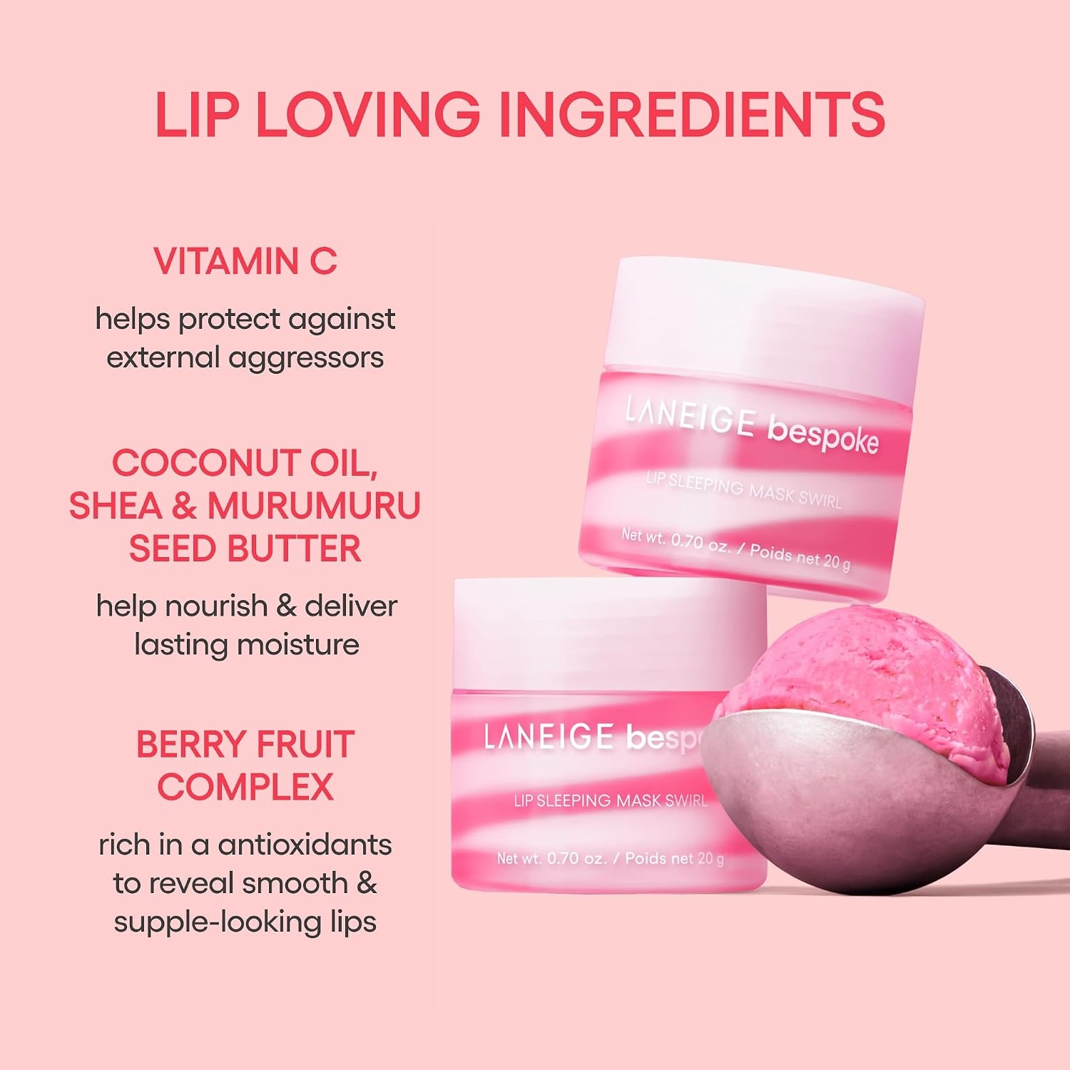image:imageLANEIGE Bespoke Lip Sleeping Mask Customized Hydrating Overnight Treatment Vitamin C Shea amp Murumuru Seed Butter Antioxidants For Flaky Dry Lips Korean Skin CareSweet Candy Lemon