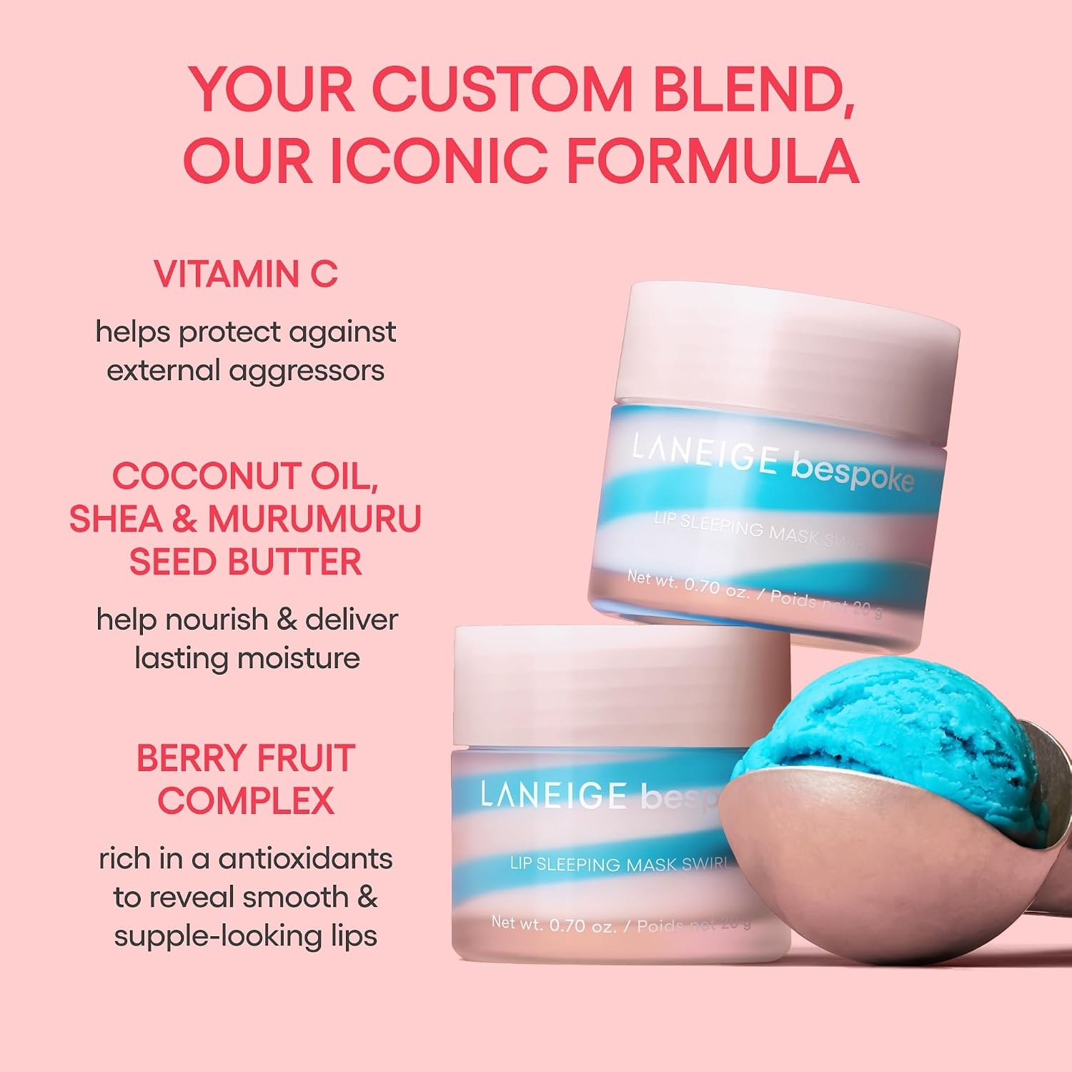 image:imageLANEIGE Bespoke Lip Sleeping Mask Customized Hydrating Overnight Treatment Vitamin C Shea amp Murumuru Seed Butter Antioxidants For Flaky Dry Lips Korean Skin CareBlue Cream Soda Sweet Candy