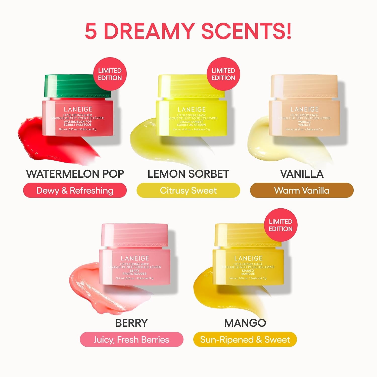 image:imageLANEIGE Lip Sleeping Mask Nourish Hydrate Vitamin C Murumuru amp Shea Butter Antioxidants Flaky Dry LipsMidnight Minis