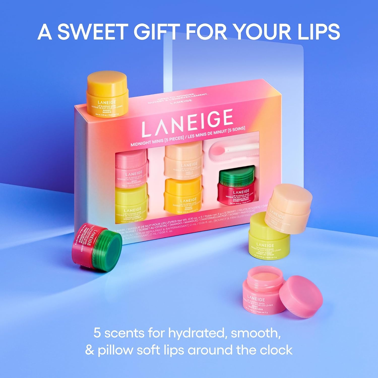 image:imageLANEIGE Lip Sleeping Mask Nourish Hydrate Vitamin C Murumuru amp Shea Butter Antioxidants Flaky Dry LipsMidnight Minis