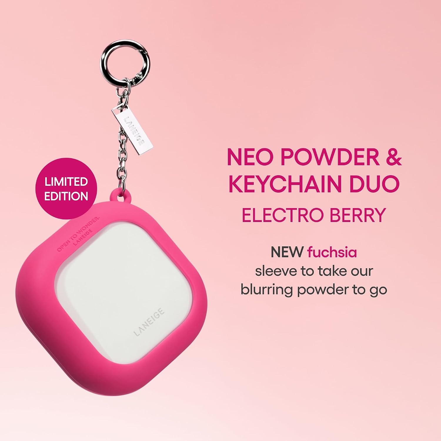 image:imageLANEIGE Neo Blurring Powder Korean OilControl Compact with Pore Blurring Smoothing Finish amp TravelFriendly NoSpill PackagingNeo Powder Berry Keychain Duo