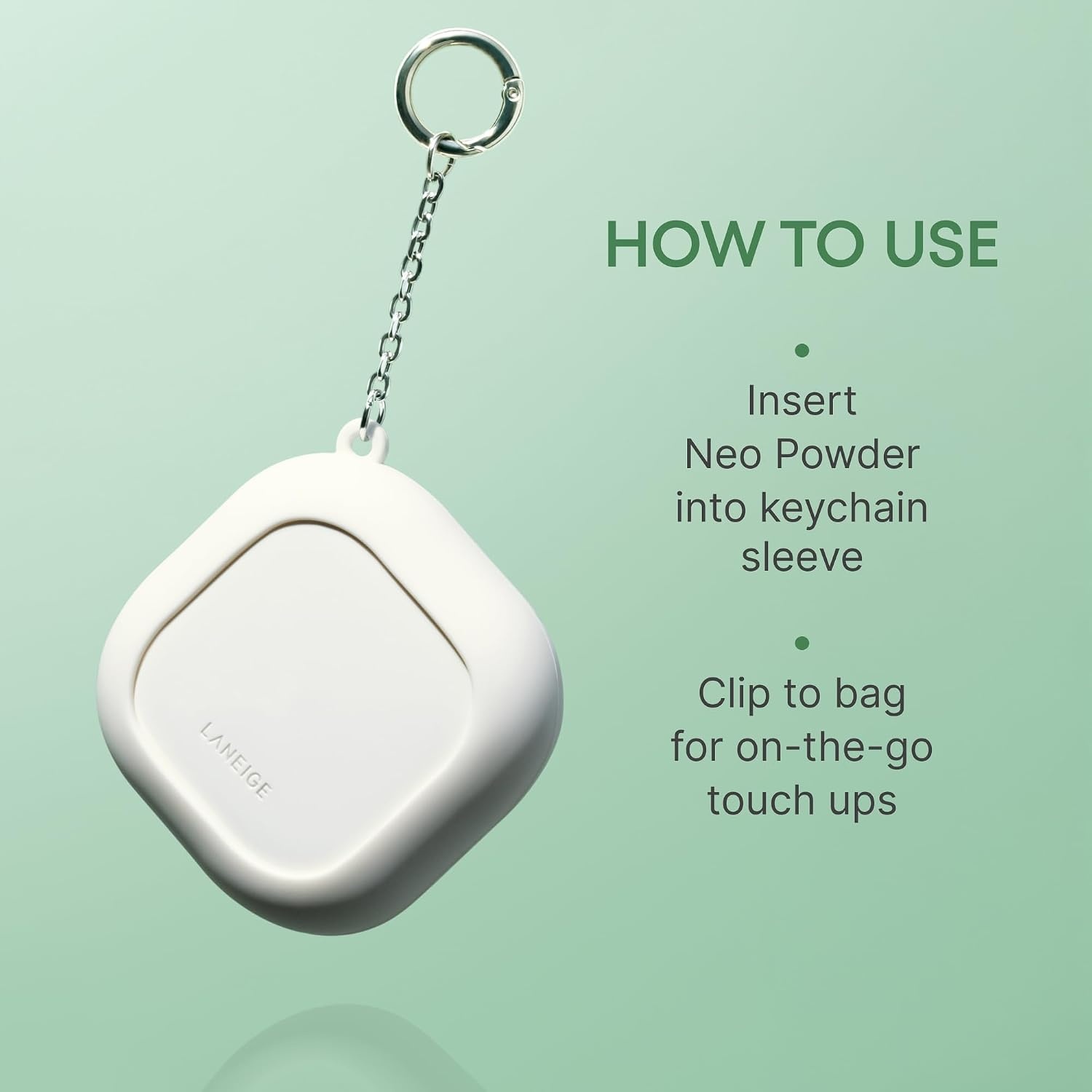 image:imageLANEIGE Neo Blurring Powder Korean OilControl Compact with Pore Blurring Smoothing Finish amp TravelFriendly NoSpill PackagingNeo Powder Keychain in White