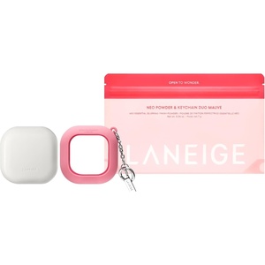 LANEIGE Neo Blurring Powder: Korean Oil-Control Compact with Pore Blurring, Smoothing Finish & Travel-Friendly, No-Spill Packaging(Neo Powder & Mauve Keychain Duo)