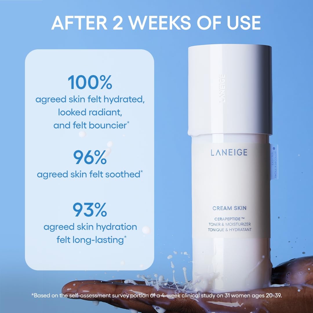 image:imageLANEIGE Cream Skin Face Hydrating Milky Toner Korean Toner amp Moisturizer101 Fl Oz Pack of 1