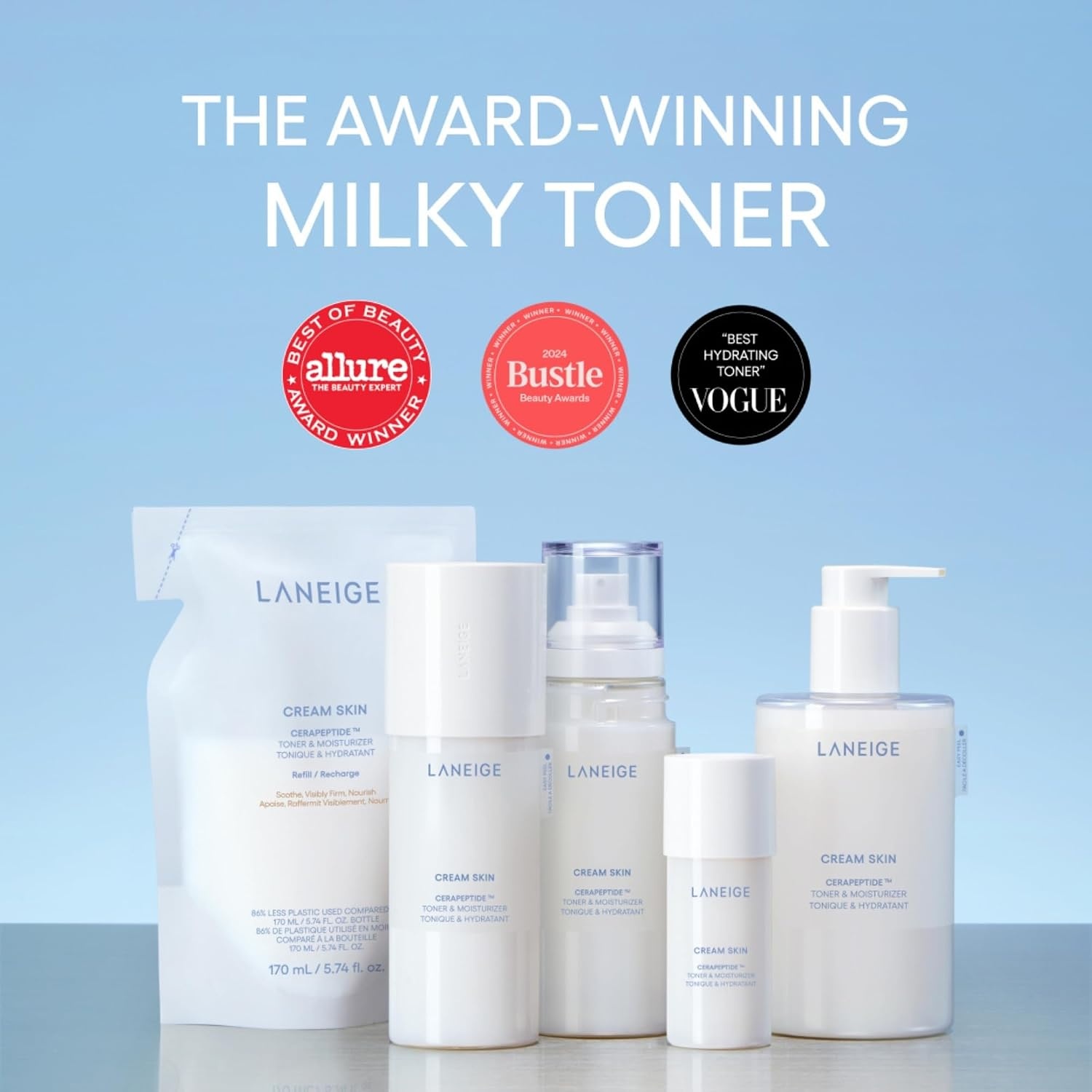image:imageLANEIGE Cream Skin Face Hydrating Milky Toner Korean Toner amp Moisturizer101 Fl Oz Pack of 1