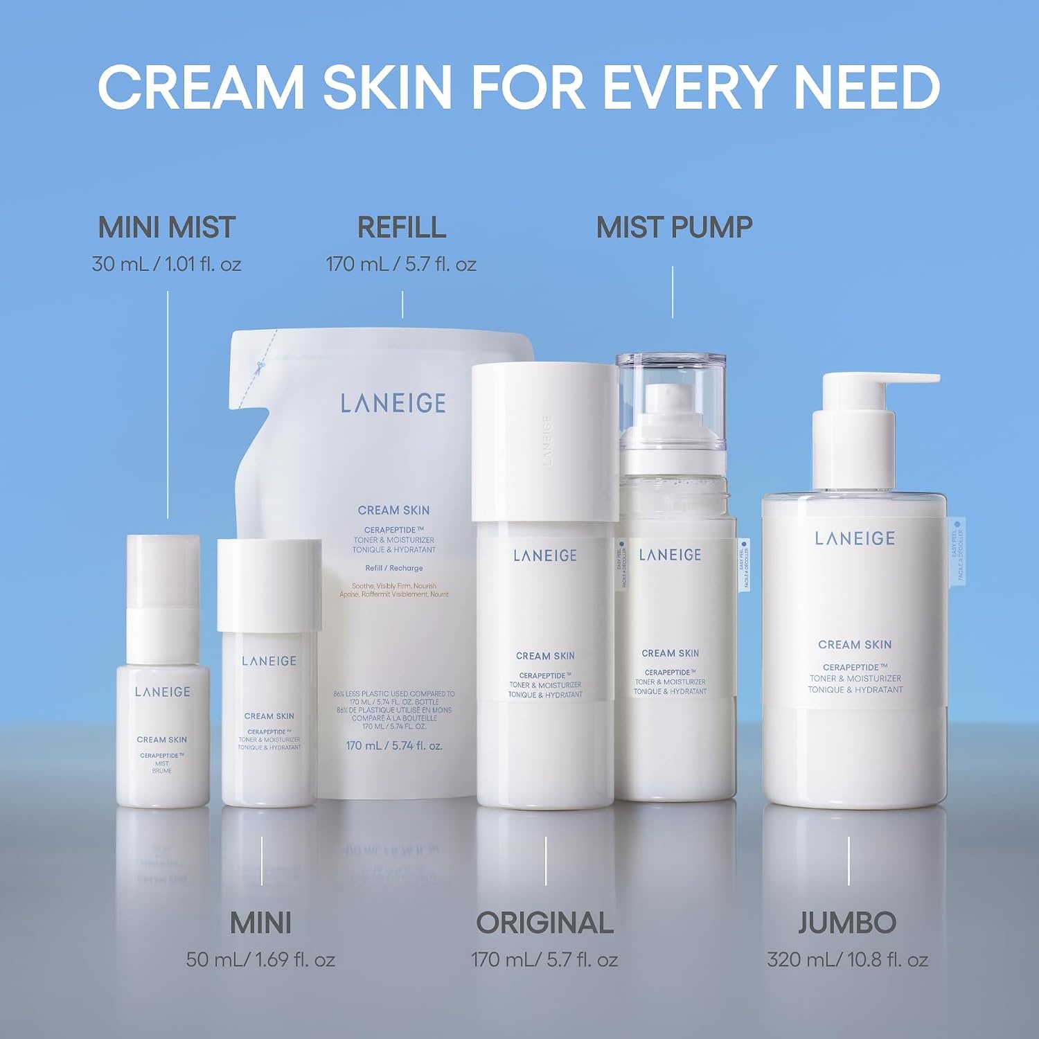 image:imageLANEIGE Cream Skin Face Hydrating Milky Toner Korean Toner amp Moisturizer108 Fl Oz Pack of 1