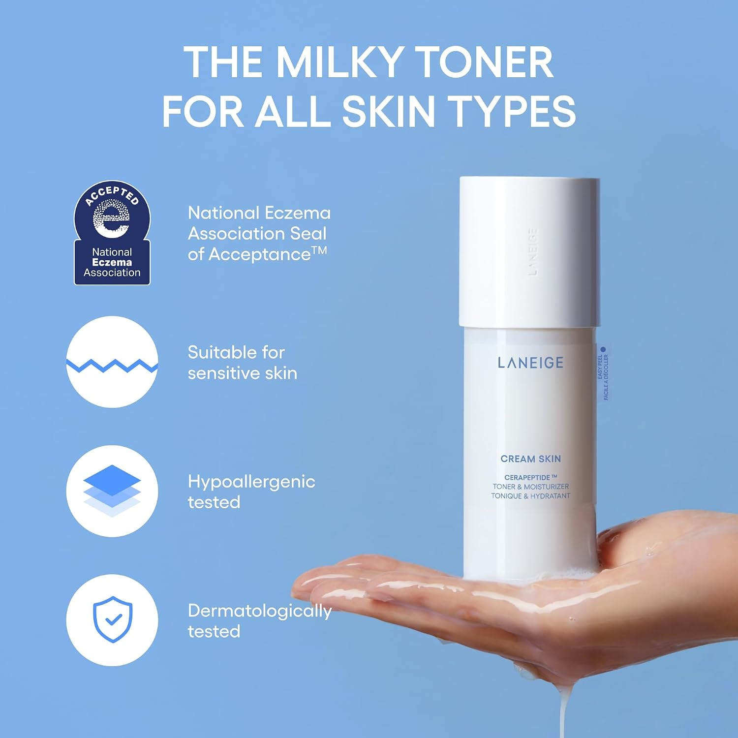 image:imageLANEIGE Cream Skin Face Hydrating Milky Toner Korean Toner amp Moisturizer16 Fl Oz Pack of 1