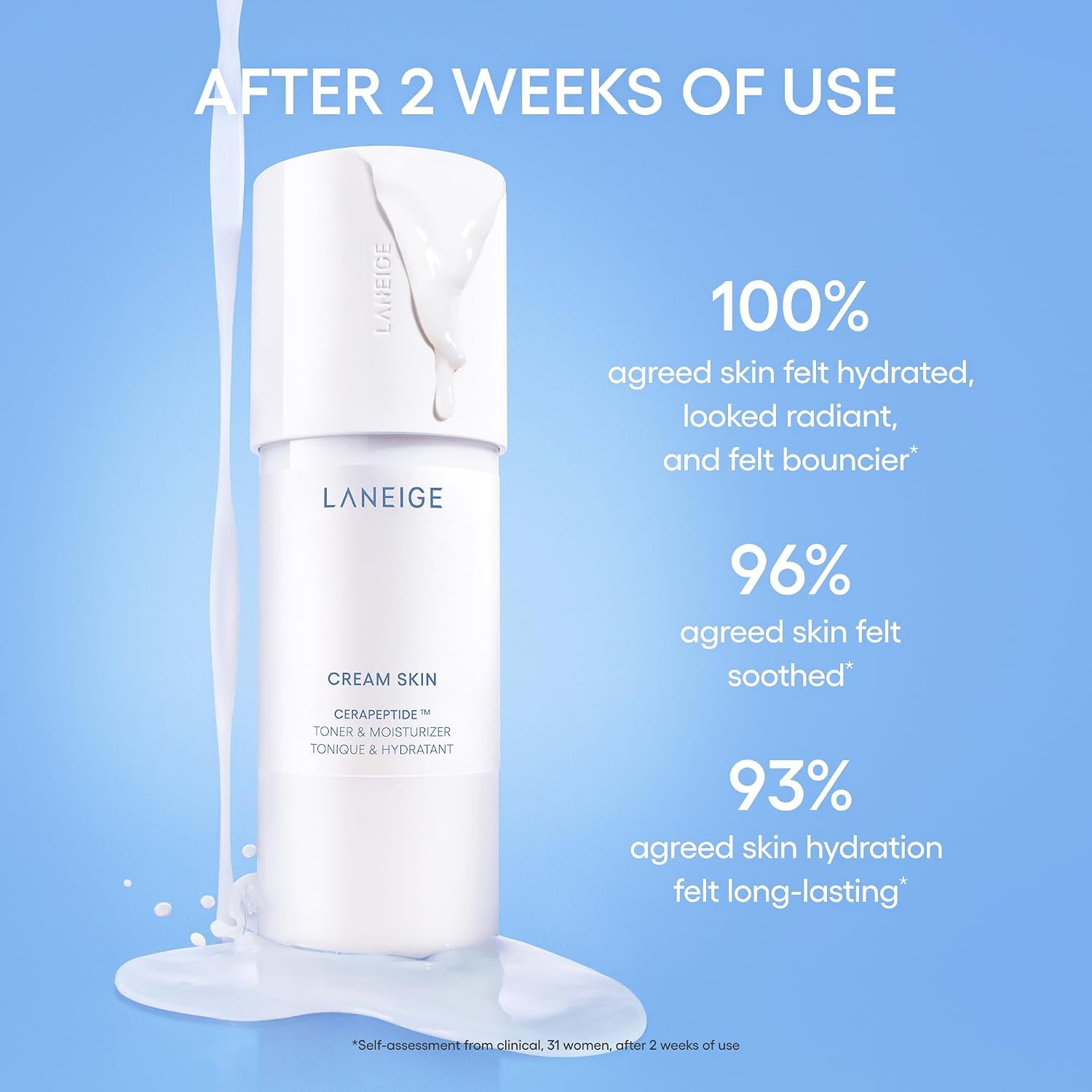 image:imageLANEIGE Cream Skin Face Hydrating Milky Toner Korean Toner amp Moisturizer16 Fl Oz Pack of 1