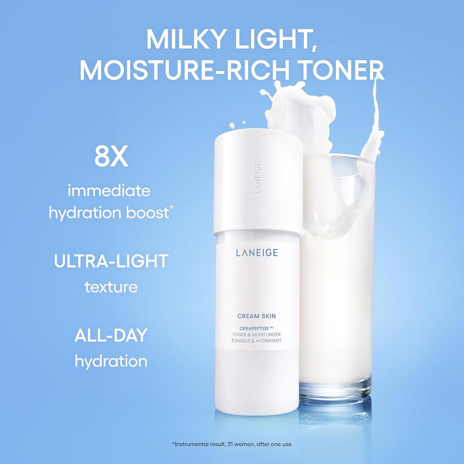 image:imageLANEIGE Cream Skin Face Hydrating Milky Toner Korean Toner amp Moisturizer16 Fl Oz Pack of 1