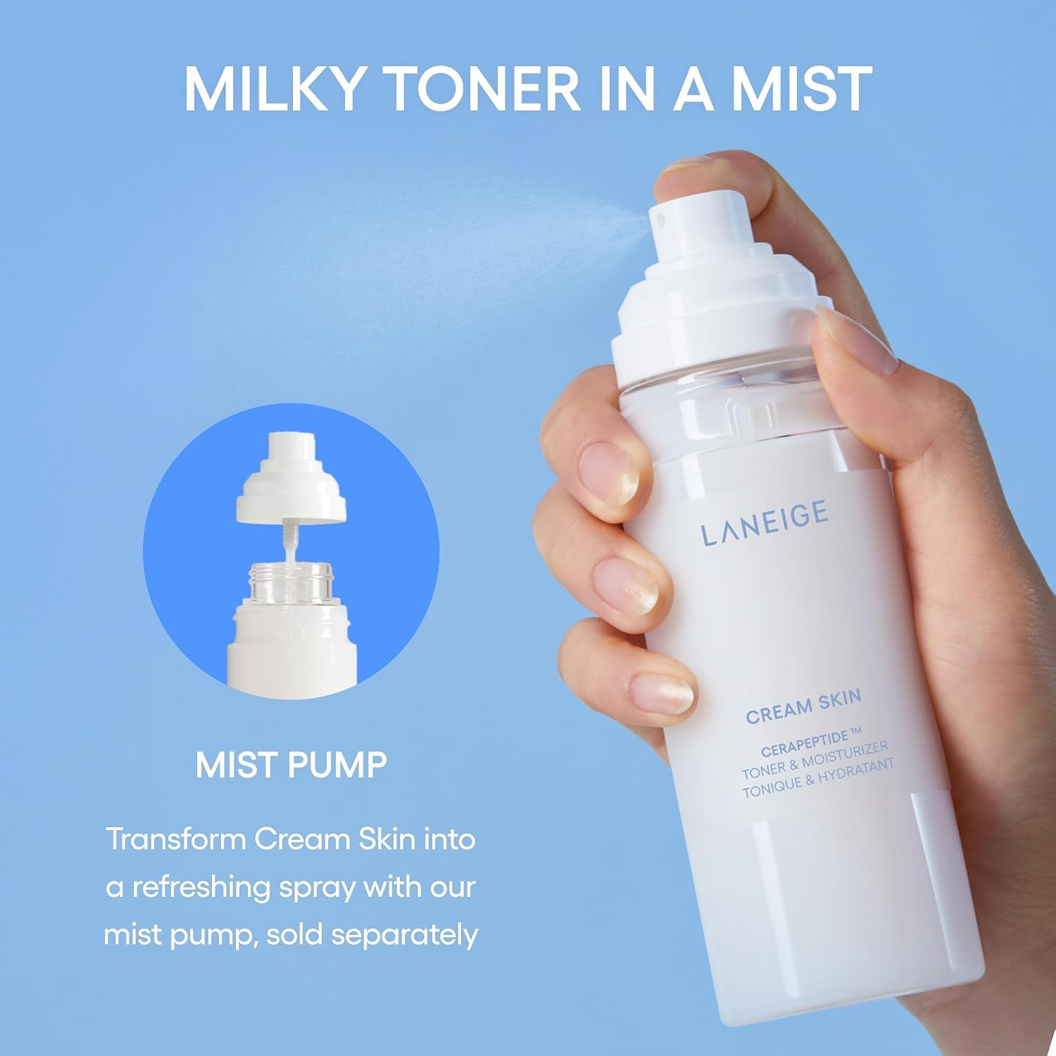 image:imageLANEIGE Cream Skin Face Hydrating Milky Toner Korean Toner amp Moisturizer5 Fl Oz Pack of 1
